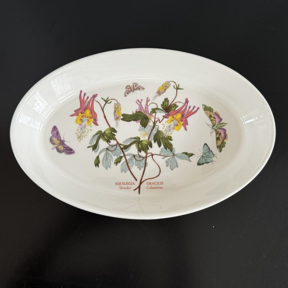 Portmeirion Oval Botanic Garden Slender Columbine 11" Baking Serving Dish UNUSED